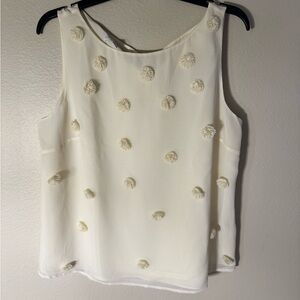 RSVP by TALBOTS Elegant Cream Sleeveless Top size L